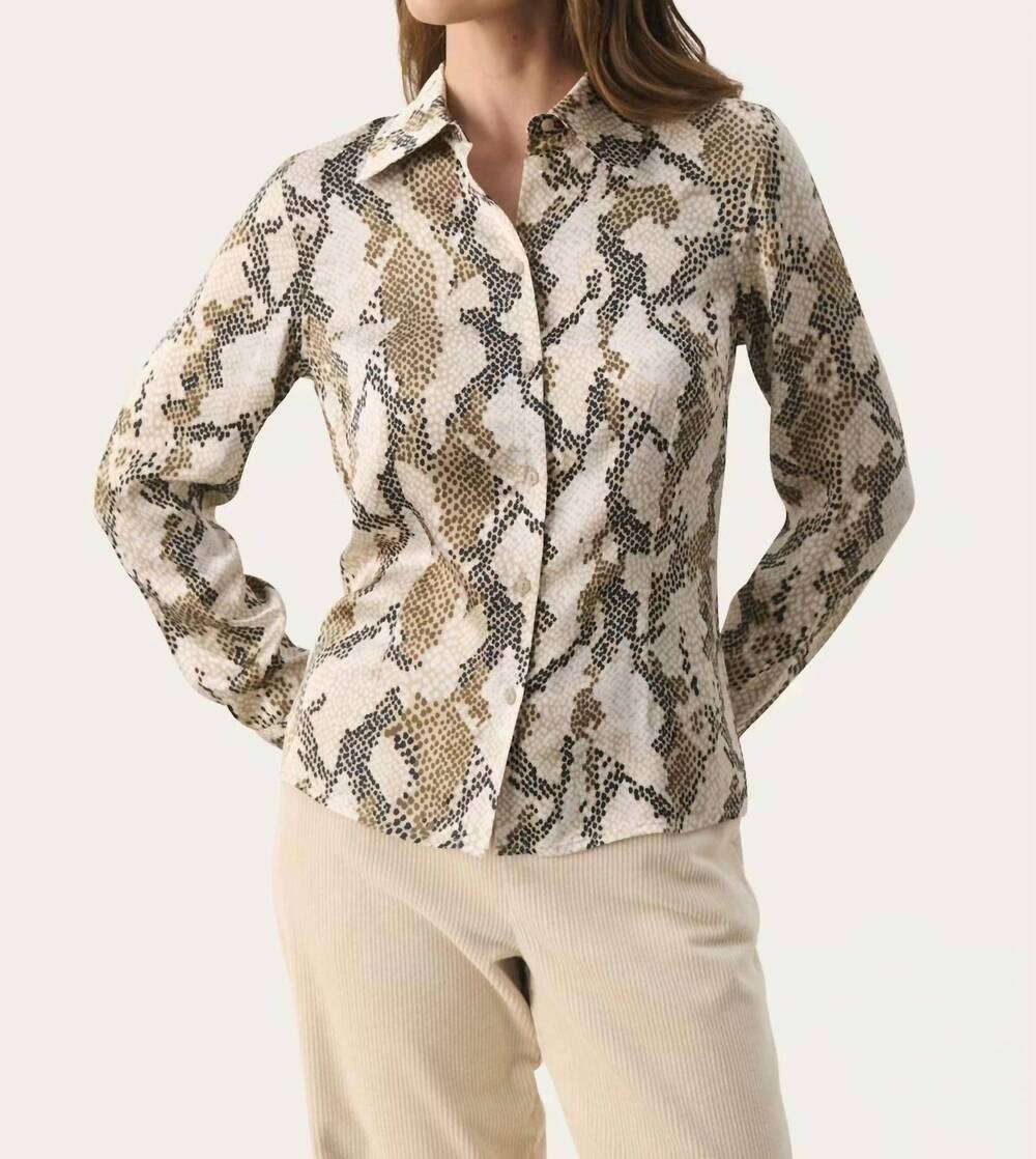 NEW PART TWO lenda shirt in french oak snake print / nature